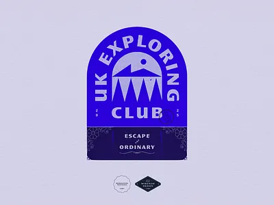 UK Exploring Club 2d adventure badge branding design exploring exploring club graphic design happy illustration illustrator logo outdoors retro typographic vintage