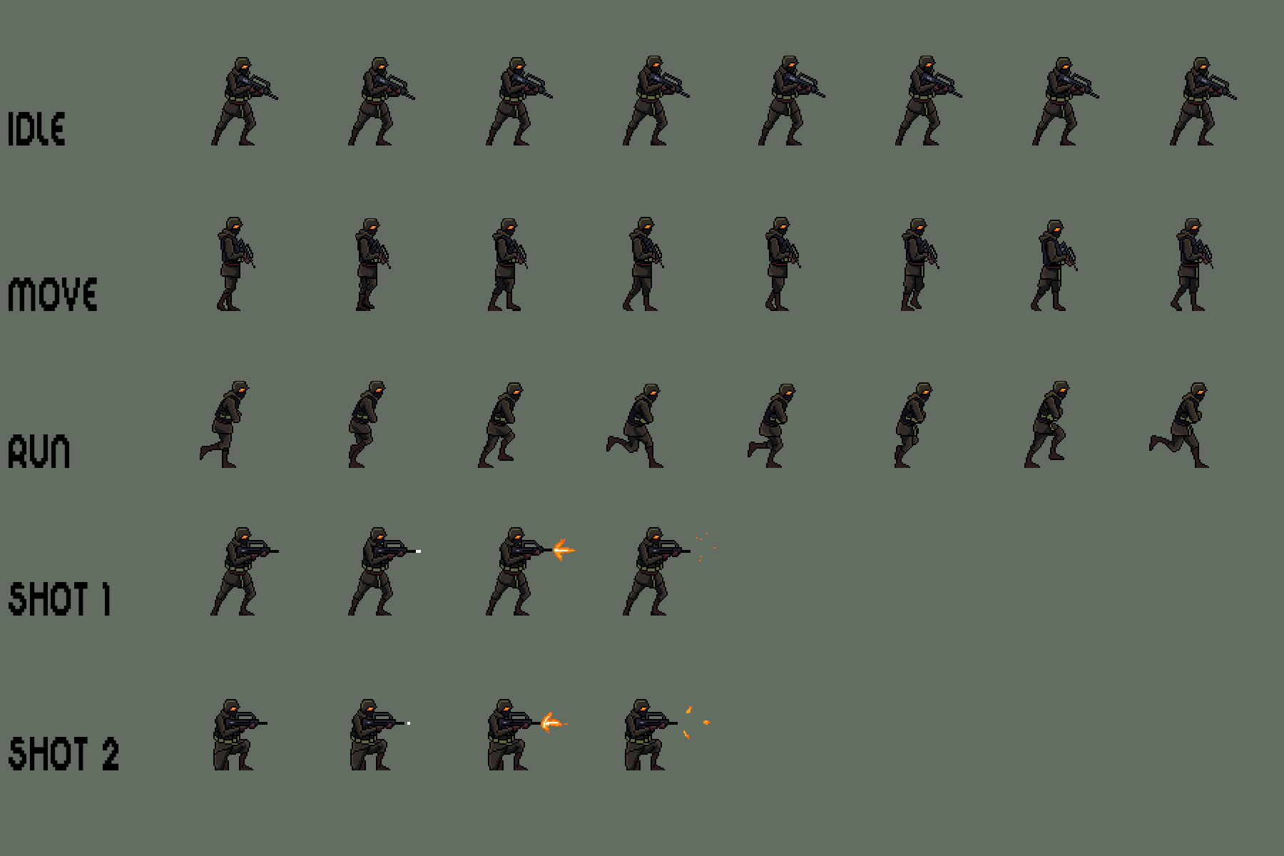 Free Soldier Sprite Sheets Pixel Art by 2D Game Assets on Dribbble