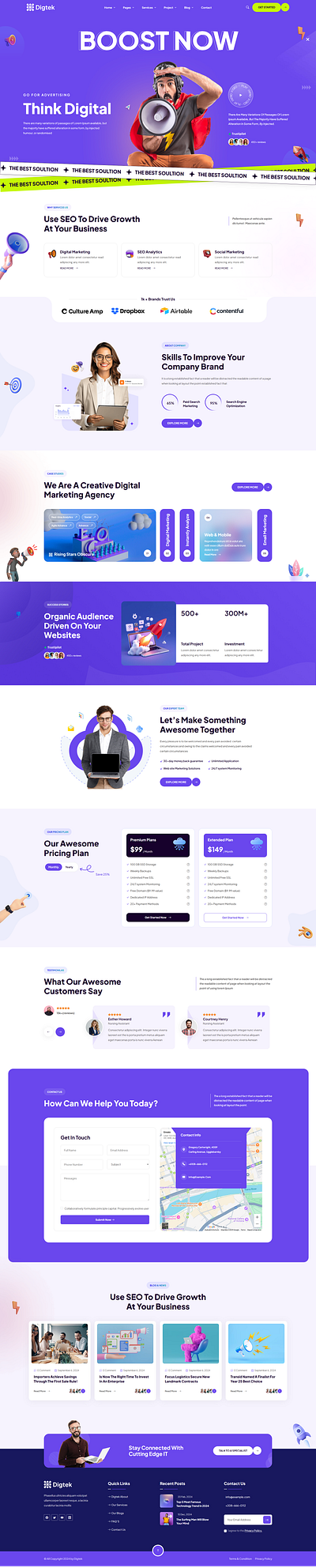 Digtek - Digital Marketing Agency ReactJs Template digital agency startup