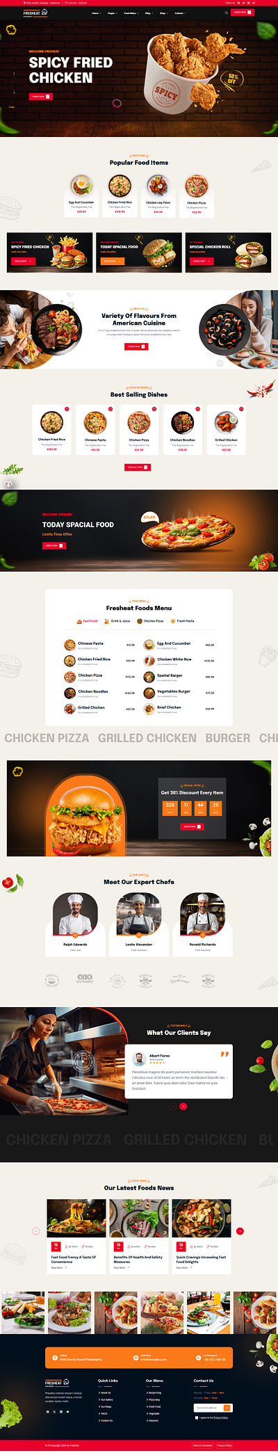 Fresheat - Fast Food & Restaurant ReactJS Template seafood