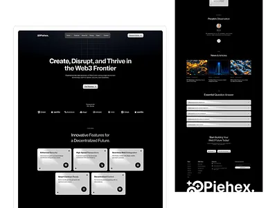 Piehex-Crypto Technology Website 3d animation branding crypto crypto landing crypto websites design design agency dtmotion framer agency graphic design landi landing page pieartstudio seo agency ui ux web3 webflow webflow agency