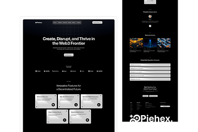 Piehex-Crypto Technology Website 3d animation branding crypto crypto landing crypto websites design design agency dtmotion framer agency graphic design landi landing page pieartstudio seo agency ui ux web3 webflow webflow agency