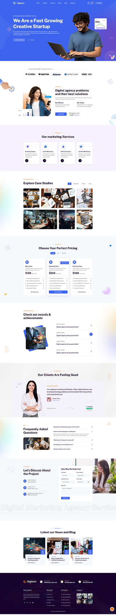 Digitom - Digital Agency ReactJS Template startup