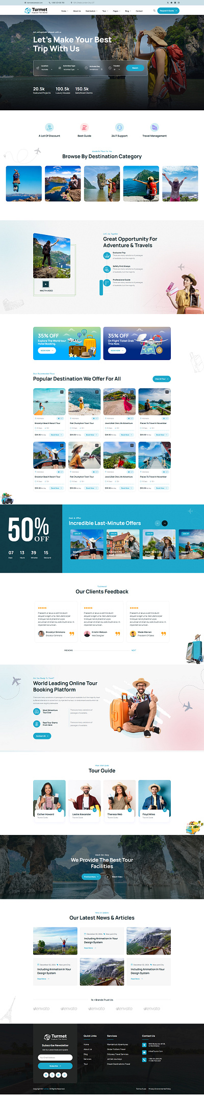 Turmet - Travel & Tour Agency ReactJS Template vacation