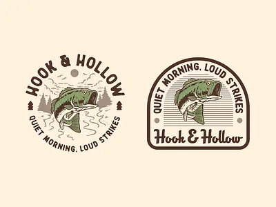 Hook & Hollow Exploration badge branding design fly fish fly fishing graphic design illustration logo mountain nature outdoor apparel patch ui ux vector