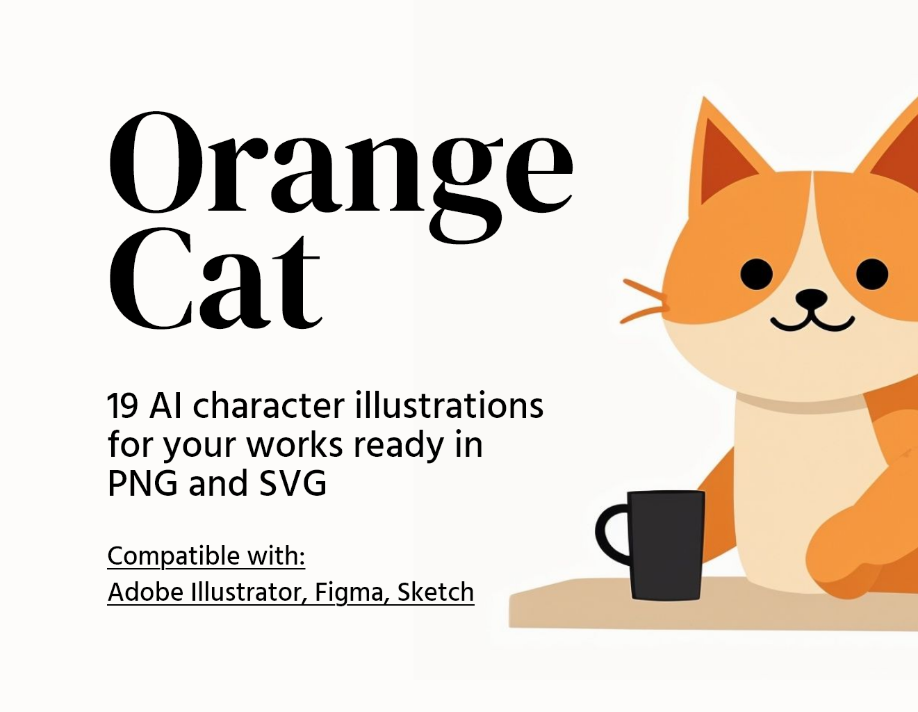 FREE Orange Cat Illustrations by Artifisio branding design free graphic design illustration png svg vector