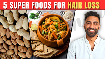Super Foods For Hair Loss design graphic design graphicdesign thumbnail thumbnaildesign thumbnails youtube youtubethumbnail youtubethumbnaildesign