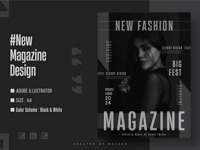 Magazine Cover Design black and white cover design black and white design black and white magazine design brand cover design brand identity branding cover design graphic design logo magazine cover design magazine design modern cover design portfolio design premium design