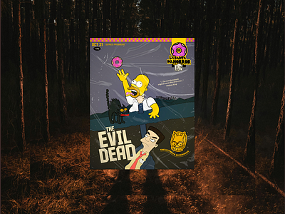 The Evil Dead - The Simpsons 2d advertising character design diseño de personajes homer simpson movies the simpsons tv series vector art