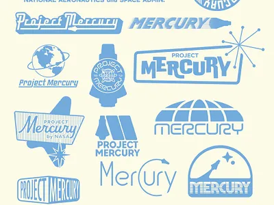 Mercury Doodles badge design illustration logo mercury moon nasa patch project mercury retro vintage
