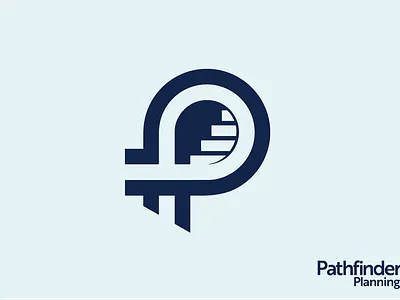 Pathfinder Financial Planning blue financial planning logo loop p path stairs
