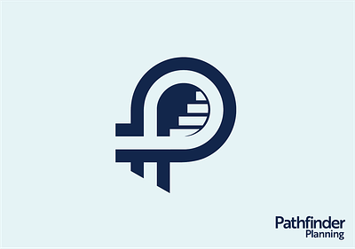 Pathfinder Financial Planning blue financial planning logo loop p path stairs