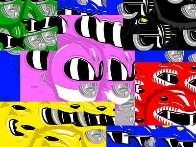 Mighty Morphin Power Rangers 2d art direction character design movies power rangers tv series vector art