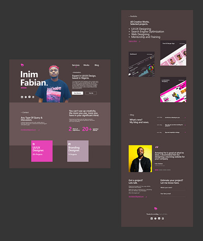 Portfolio website 3d graphic design ui