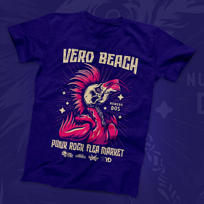 Punk Flamingo Shirt Design brand branding design flamingo illustration logo print punk shirt