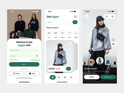 Fashion E-commerce App UI – Zylo Fashion app dailyui daly ui design dribbble ecommerce fashionapp mobile app ui ux