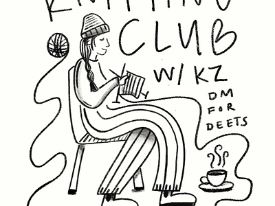 Knitting Club Illustration club coffee colorado coloradosprings hipster knitting procreate sketch thrift