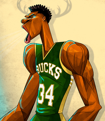 GREEK FREAK art artwork athlete basketball basketball player caricature design giannis giannis antetekounmpo graphic graphic design greece greek illustration nba sports