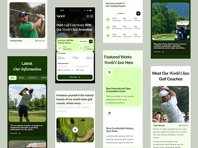 YoGolf - Responsive Design booking booking app booking website community court figma framer golf golf booking golf landing page landing page mobile app mobile responsive modern product design responsive design sports webflow website website responsive