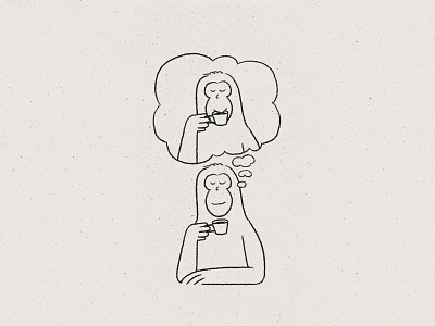 More coffee black brush cafe character character design chimp coffee design draw graphic design handbrush illustration illustrator line minimalist monkey photoshop sober texture traditional