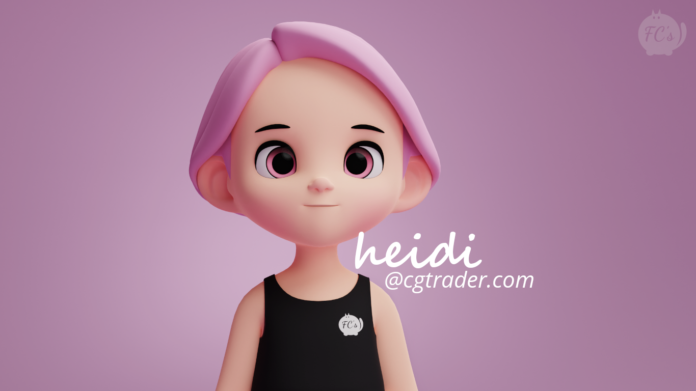 heidi 3d cartoon cartoon character character design kid stylised stylized toon