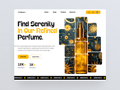 Ambiance - Perfume Website UI Design✨ cleanui creative web ecommerce fragrance branding hero section landing page luxury ecommerce modern design perfume store perfume website product page rompweb shopify store uiux web design website design concept