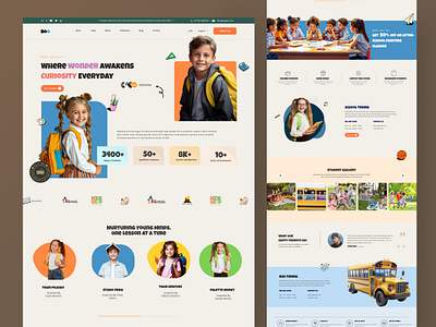 🎒 Kids School Website Design kids school ui ux