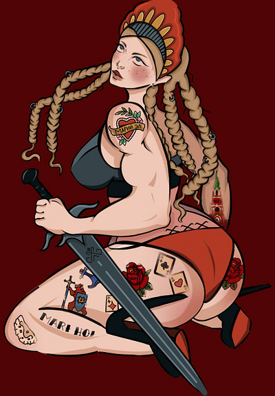 Savi: A Heroine from Mari El art branding design digitalart graphic design illustration procreate strogwoman tattoo