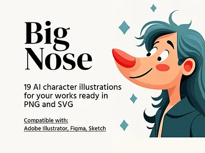 FREE Big Nose Illustrations by Artifisio free graphic design illustration png svg vector