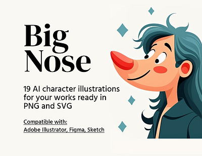 FREE Big Nose Illustrations by Artifisio free graphic design illustration png svg vector