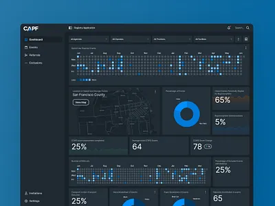 California Paramedic Foundation Registry Dashboard ai dashboard design ems google maps graphs heatmaps react ui ux