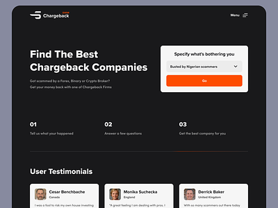 Chargeback zone - Chargeback companies finder design logo ui ux vector web