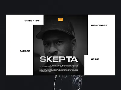 Hero Section - SKEPTA art directed branding design editorial design graphic design grime hero section hiphop music skepta ui user interface web design