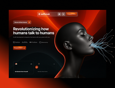 Landing Page - Selfbreak ai ai agents dark design ui ux webdesign