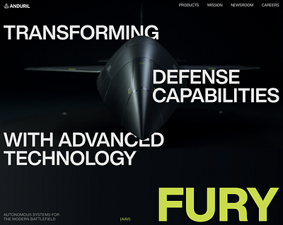 Anduril Web Concept art direction branding defense defense tech design editorial military typography ui web web design website