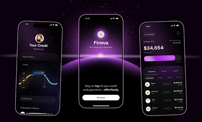 Finova: ✨ Your money. Your momentum. agency app design bank branding credit score design finance financial fintech graphic design illustration money tech ui vector
