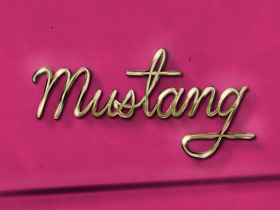Mustang - Chromed lettering calligraphy chromed chromed lettering golden graphic design hand lettering lettering pink procreate