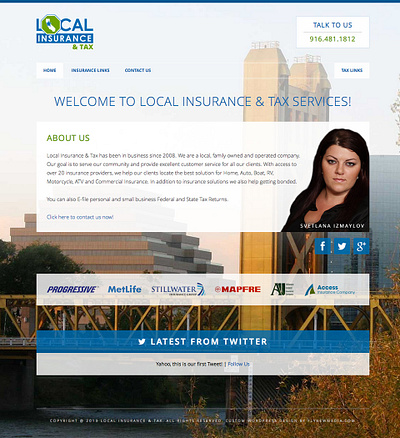 local insurance and tax - website design and wordpress theme design development wordpress