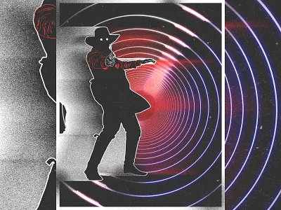 Shadow Cowboy artwork branding character character design comic cowboy dark design drawing film grainy graphic novel gun illustration logo portrait shooter texture ui wild west
