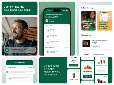 Rewards Platform - Mobile App clean ui earn points gamification loyalty loyalty app microinteractions mobile app design product design redeem rewards rewards app ui ui bento uidesign ux bento ux design web3 white label app