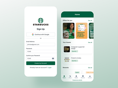 Rewards Platform - Mobile App clean design gamification home screen interface design login login screen loyalty loyalty app mobile ui mobile ux rewards rewards app ui uidesign uxdesign white label