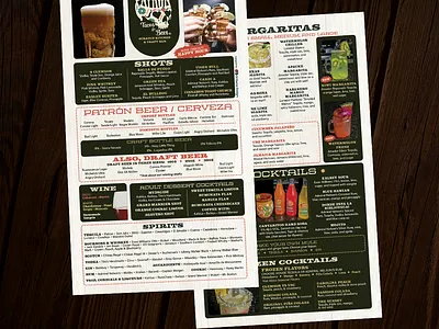 Cocktail Menu Design - Patrón Tacos & Beer 2025 bar graphic design menu menu design mexican restaurant