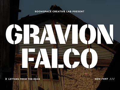 Gravion Falco - Modern Stencil Font bold branding clean design display editorial font graphic design illustration logo magazine modern packing poster projects stencil strong typeface typography versatile