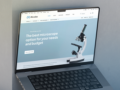 Microlex - Microscope Ecommerce Landing Page clean clinical design doctor landing page microscope minimal mockup product reseller responsive sellers store ui ux website