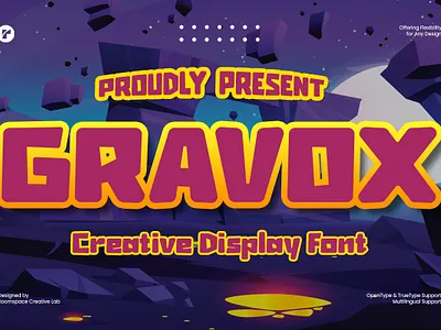 Gravox - Space Modern Futuristic Game bold branding contrast creative design display dynamic futuristic gaming headline illustration logo magazine modern packing poster space strong typography ui