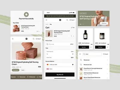 Pure - Ecommerce UI Components app app design beauty care clean design ecommerce mobile mobile app shop skin skincare ui
