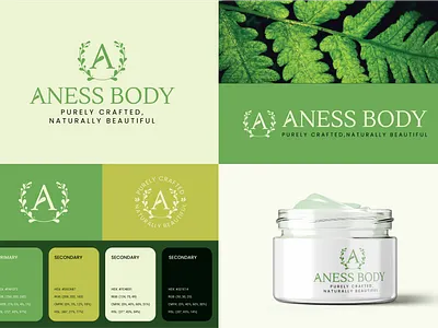 Aness Body - Brand Identity a app brand book brand identity branding color cream custom icon layout logo logo design logo designer logomark logotype marketing modern skincare visual identity