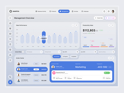 Sales Management Dashboard analytics business dashboard design invoice management marketing product revenue sales ui ux web app