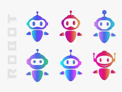 Robot, Robotic Logo ai artificial intelligence astronaut brand branding cyborg gradient icon illustration logo machine mascot minimalist robot robotic space symbol tech technology toys