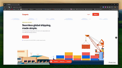 Cargenix Shipping Landing Page Design animation cargo container design framer illustration landing page motion graphics shipping typography ui ux
